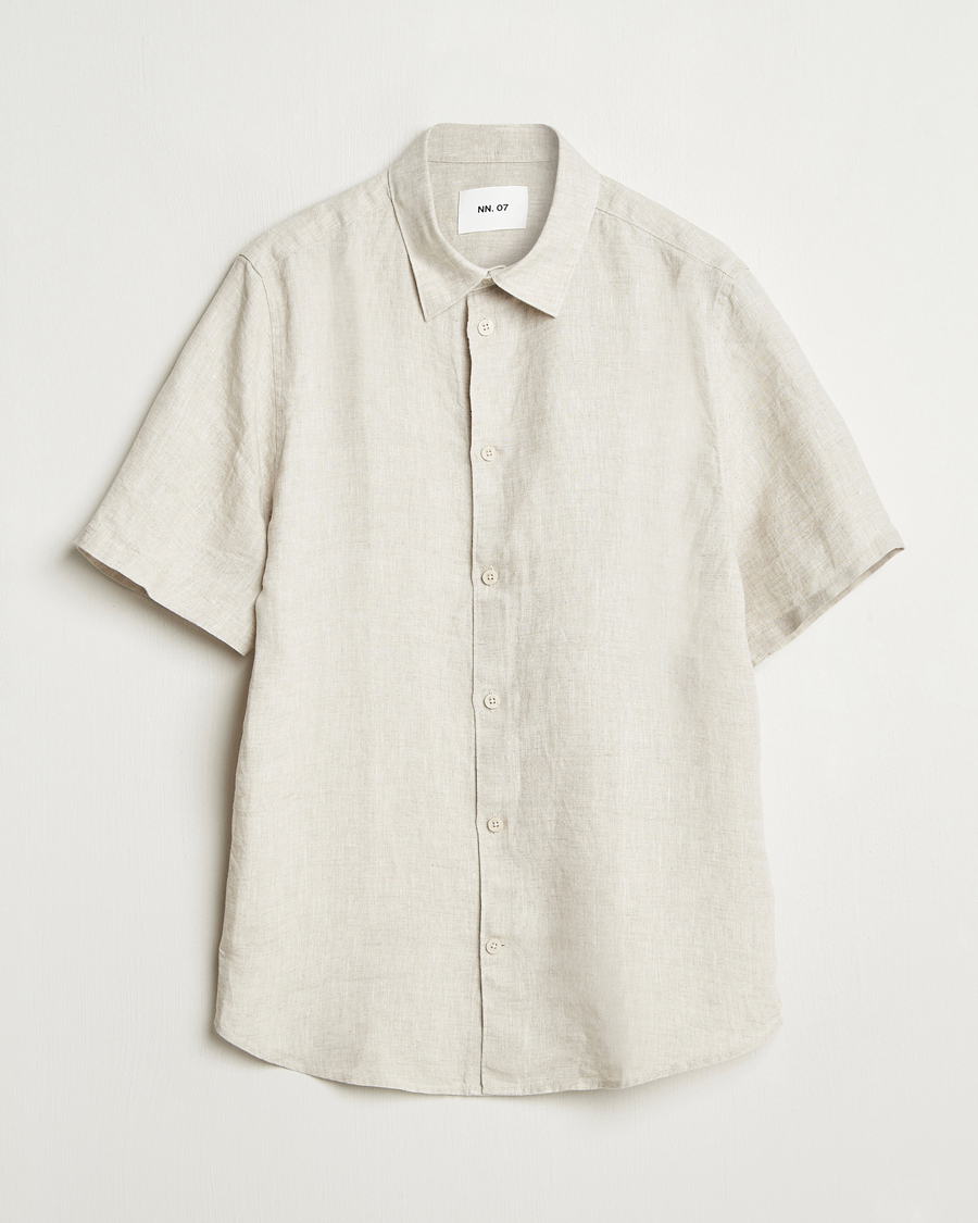 Herren | Hemden | NN07 | Enzo Linen Short Sleeve Shirt Oat