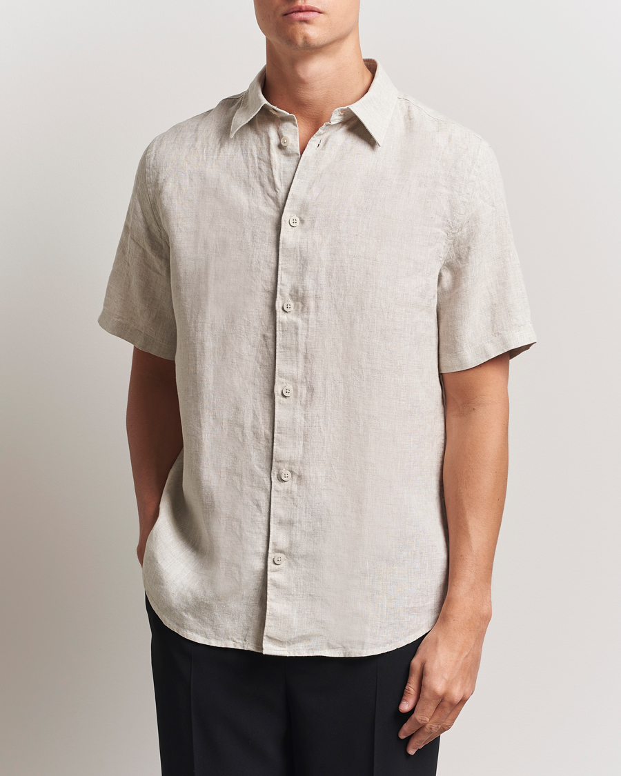 Herren | Hemden | NN07 | Enzo Linen Short Sleeve Shirt Oat