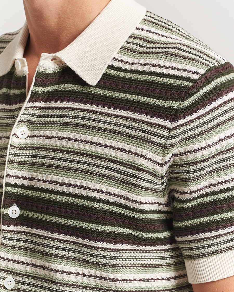 Herren | Hemden | NN07 | Nolan Knitted Striped Short Sleeve Shirt Multi