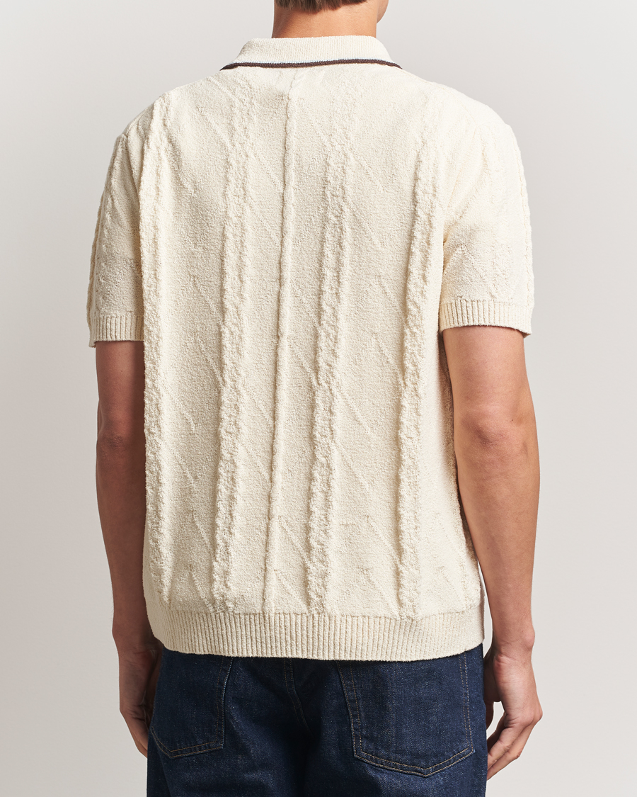 Herren | Poloshirts | NN07 | Gustav Bouclé Half Zip Polo Ivory