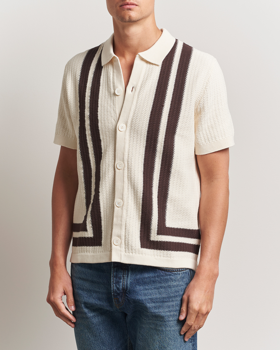 Herren | Hemden | NN07 | Ares Knitted Short Sleeve Shirt Ivory