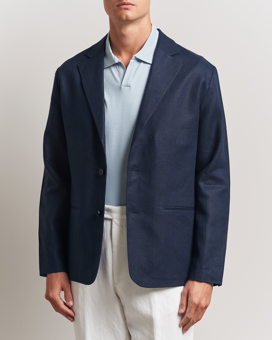 Herren | Sakkos | NN07 | Timo Linen Blazer Navy Blue
