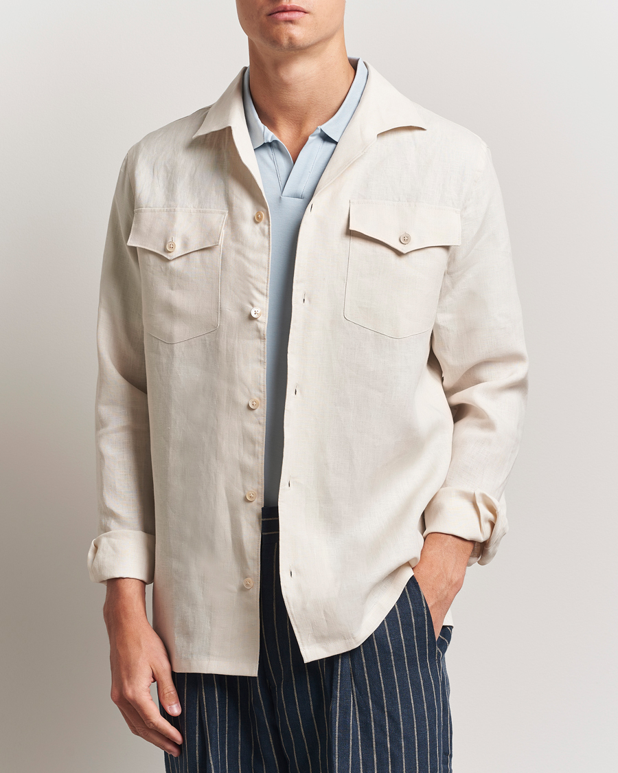Herren | Hemden | NN07 | Pax Linen Western Shirt Ivory
