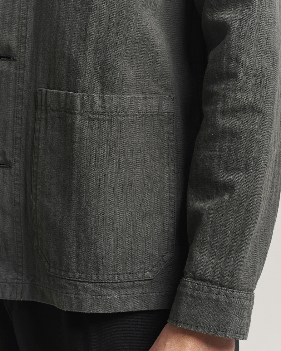 Herren | Jacken | A Day's March | Herringbone Overshirt Olive