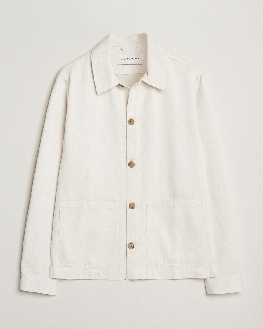 Herren | Jacken | A Day's March | Imola Hemp Overshirt Ecru