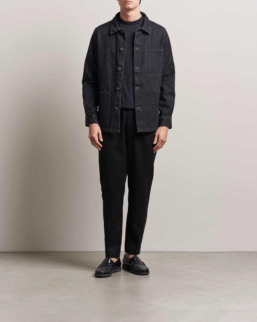 Herren | Jacken | A Day's March | Algot Denim Overshirt Washed Black