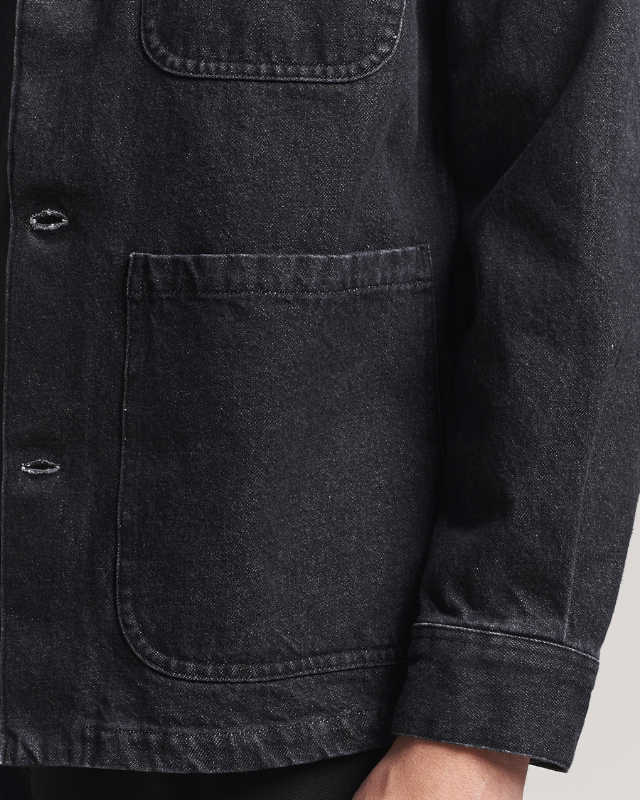 Herren | Jacken | A Day's March | Algot Denim Overshirt Washed Black