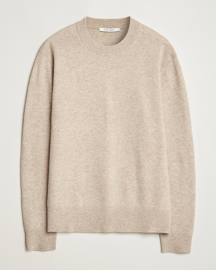Herren | Pullover | A Day's March | Marlow Cashmere Blend Sweater Sand