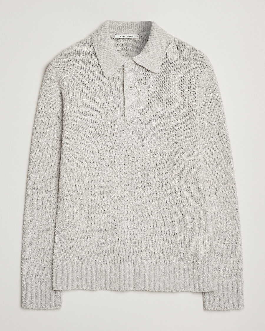 Herren | Pullover | A Day's March | Dover Structured Polo Light Grey