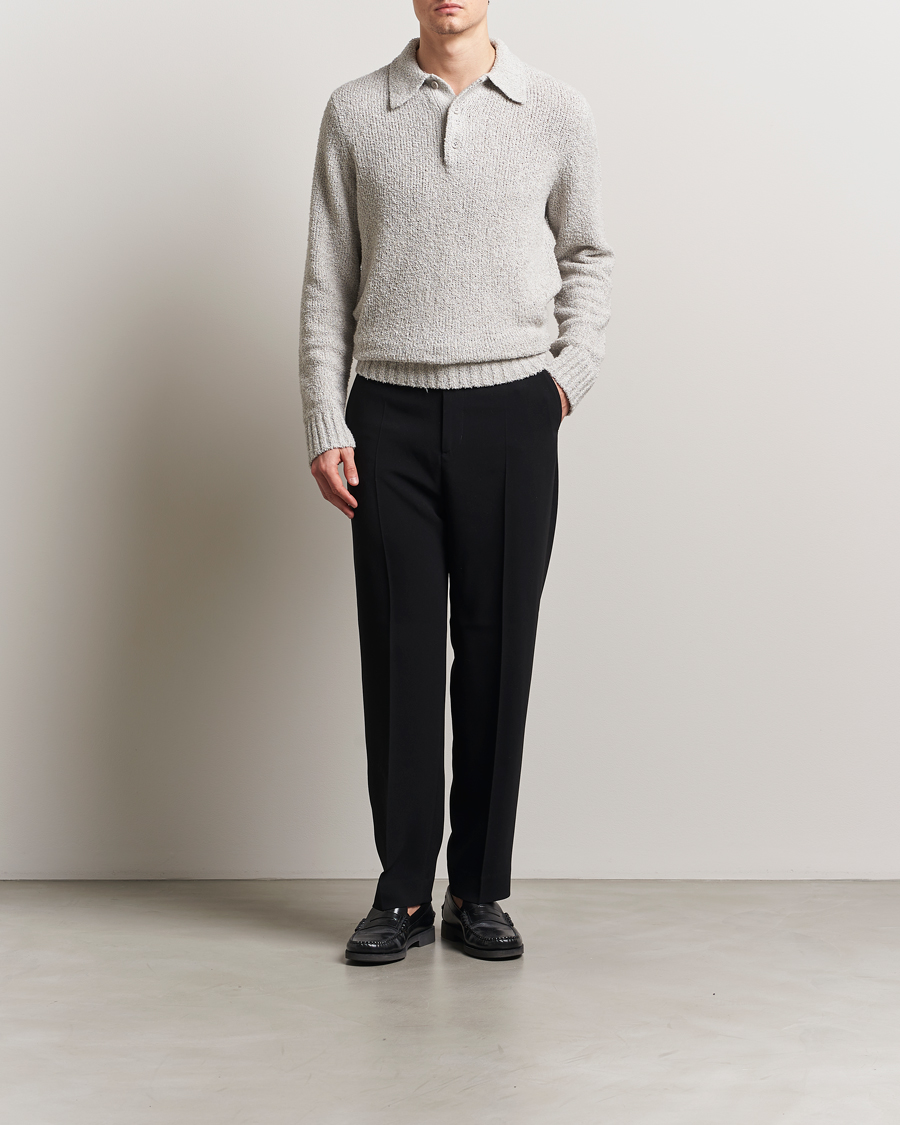 Herren | Pullover | A Day's March | Dover Structured Polo Light Grey