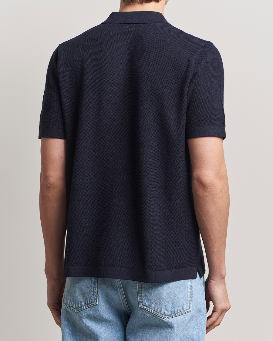 Herren | Pullover | A Day's March | Yamu Structure Short Sleeve Navy