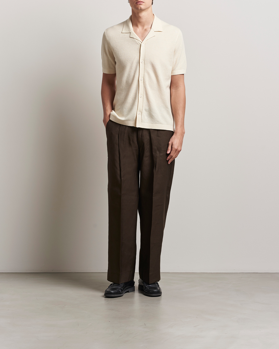 Herren | Pullover | A Day's March | Yamu Structure Short Sleeve Off White