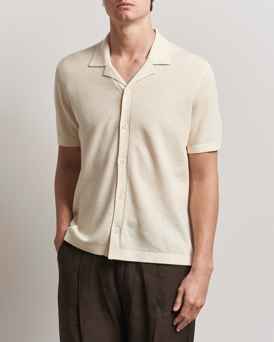 Herren | Pullover | A Day's March | Yamu Structure Short Sleeve Off White