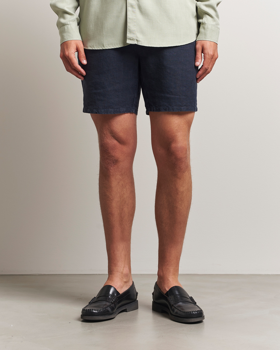Herren | Shorts | A Day's March | Ipu Linen Drawstring Shorts Navy