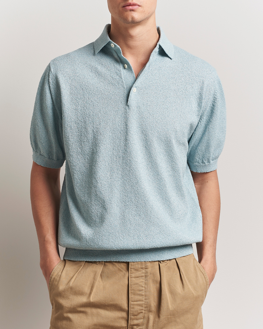 Herren | Poloshirts | BEAMS PLUS | Short Sleeve Boucle Polo Light Blue