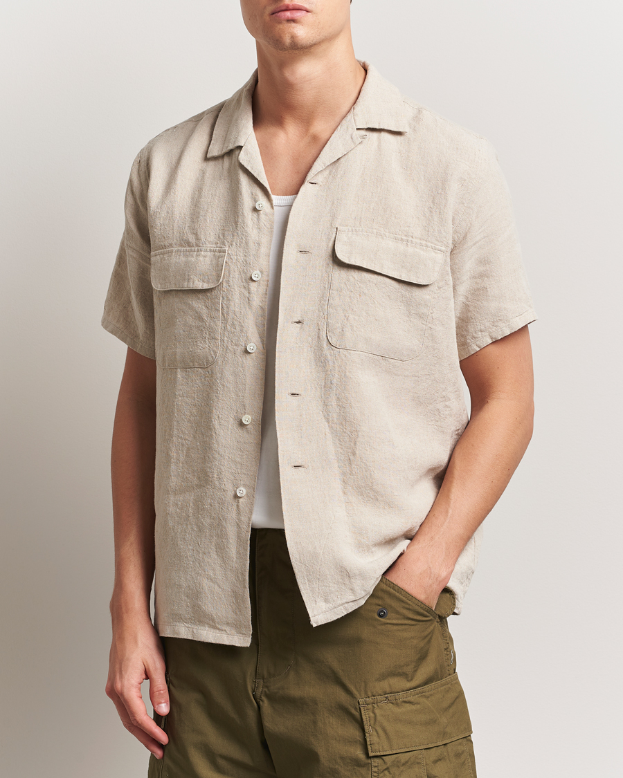 Herren | Hemden | BEAMS PLUS | Short Sleeve Linen Camp Shirt Beige