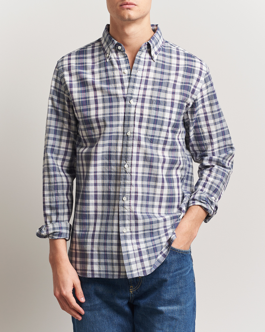 Herren | Hemden | BEAMS PLUS | Madras Button Down Shirt White/Blue