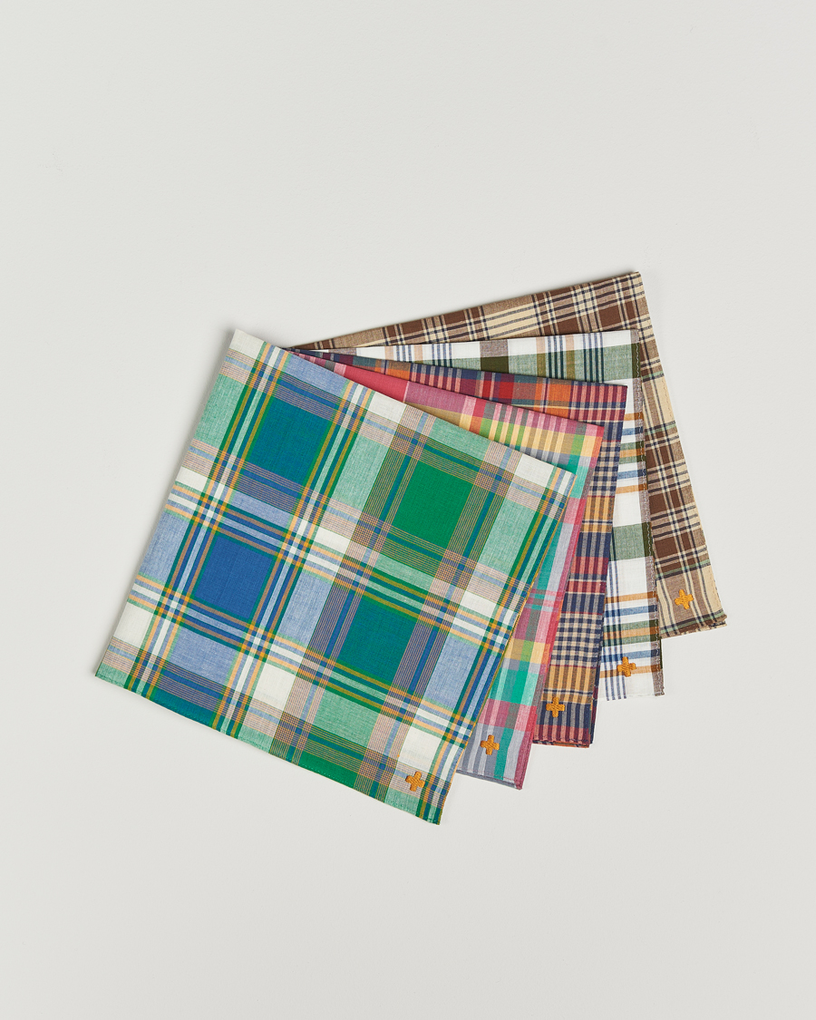 Herren | Einstecktücher | BEAMS PLUS | 5-Pack Madras Handkerchiefs Multi Color