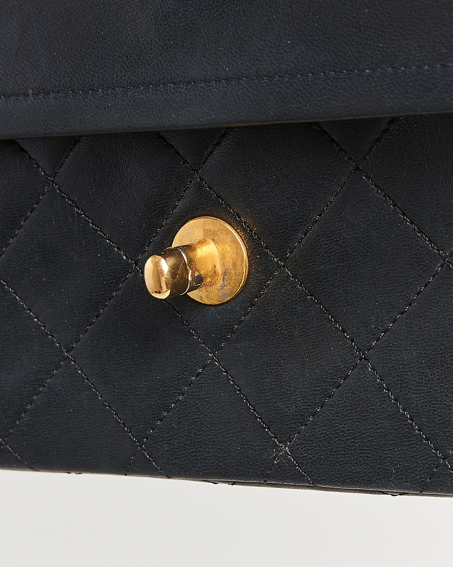 Herren | Chanel Pre-Owned Classic Medium Double Flap Bag Lambskin Black | Chanel Pre-Owned | Classic Medium Double Flap Bag Lambskin Black