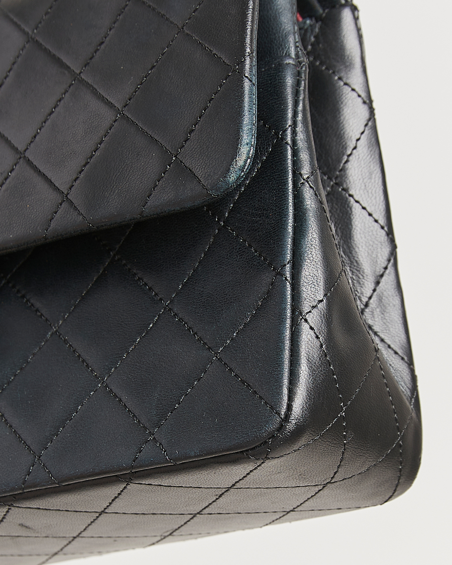 Herren | Chanel Pre-Owned Classic Medium Double Flap Bag Lambskin Black | Chanel Pre-Owned | Classic Medium Double Flap Bag Lambskin Black