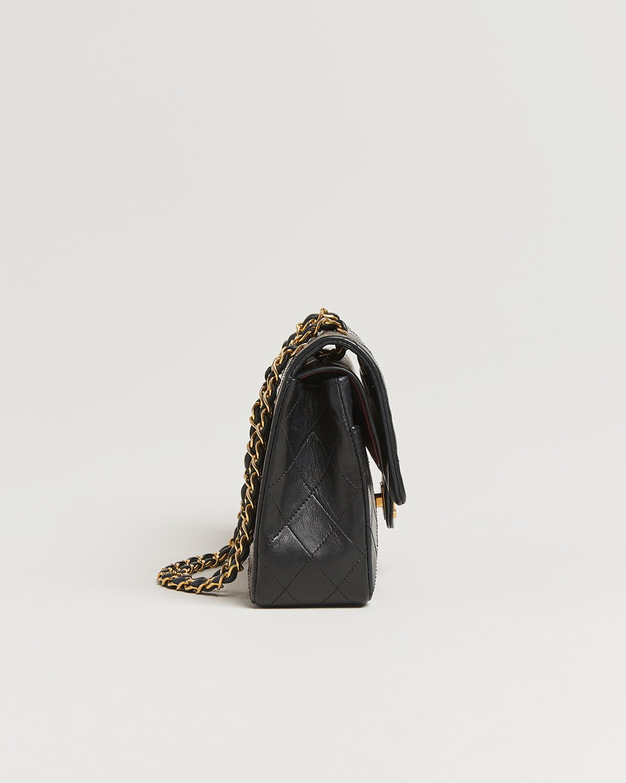Herren | Chanel Pre-Owned Classic Medium Double Flap Bag Lambskin Black | Chanel Pre-Owned | Classic Medium Double Flap Bag Lambskin Black