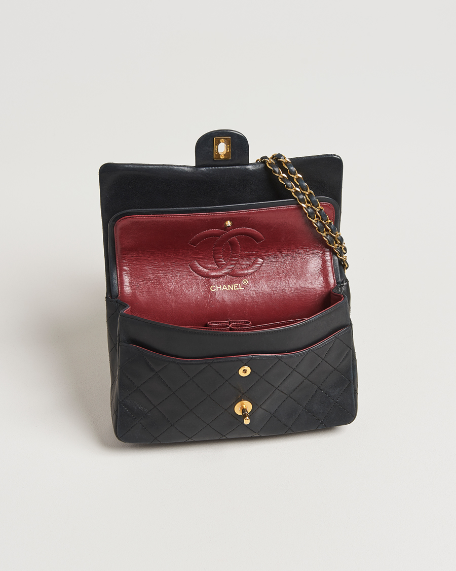 Herren | Chanel Pre-Owned Classic Medium Double Flap Bag Lambskin Black | Chanel Pre-Owned | Classic Medium Double Flap Bag Lambskin Black