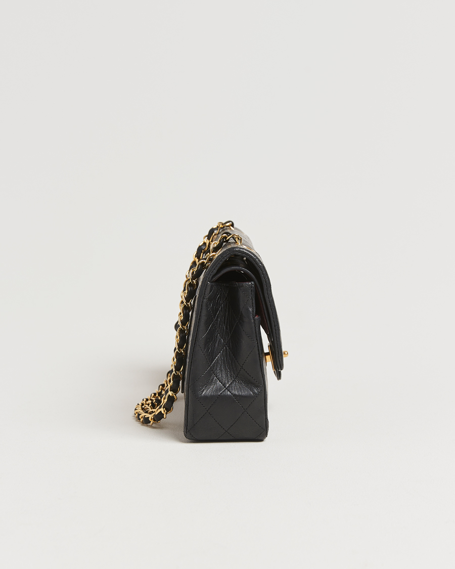 Herren | Chanel Pre-Owned Classic Medium Double Flap Bag Lambskin Black | Chanel Pre-Owned | Classic Medium Double Flap Bag Lambskin Black