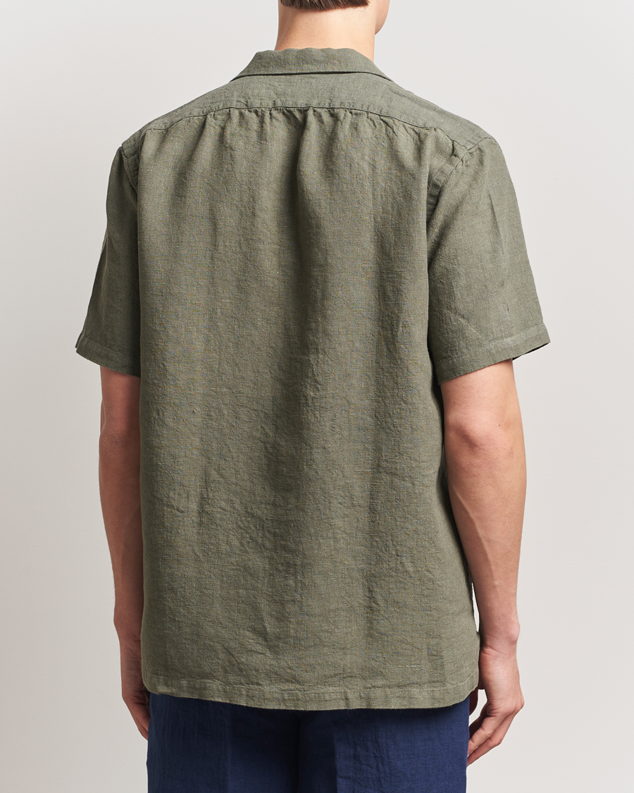 Herren | Hemden | Kamakura Shirts | Heavy Linen Beach Shirt Green