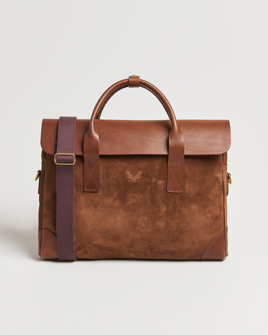 Herren | Bennett Winch Suede Briefcase Brown | Bennett Winch | Suede Briefcase Brown