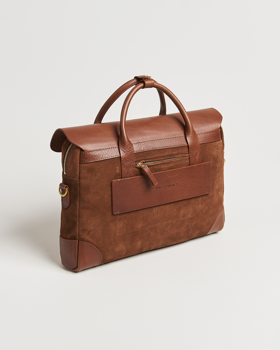 Herren | Bennett Winch Suede Briefcase Brown | Bennett Winch | Suede Briefcase Brown
