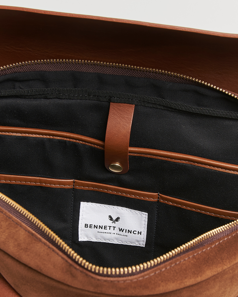 Herren | Bennett Winch Suede Briefcase Brown | Bennett Winch | Suede Briefcase Brown