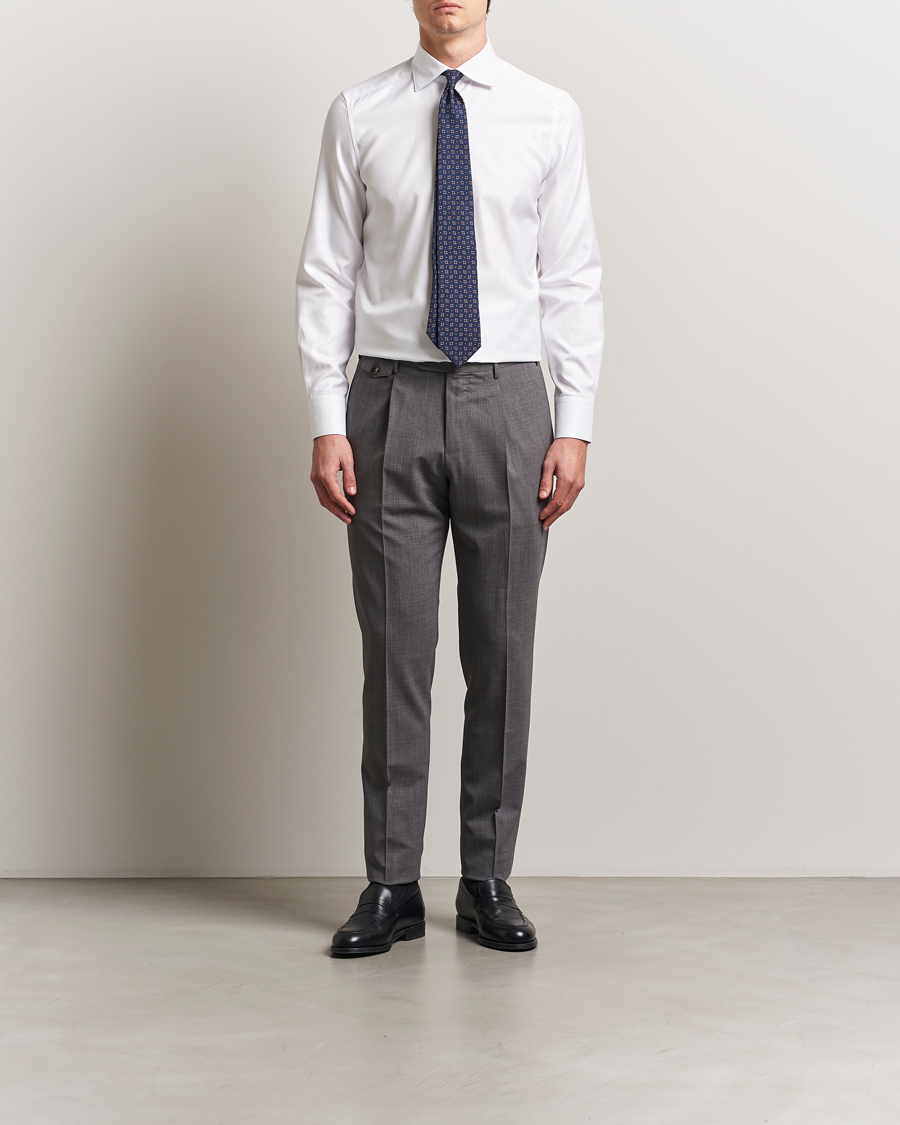 Herren | Hemden | Stenströms | 1899 Slim Cotton Twill Shirt White