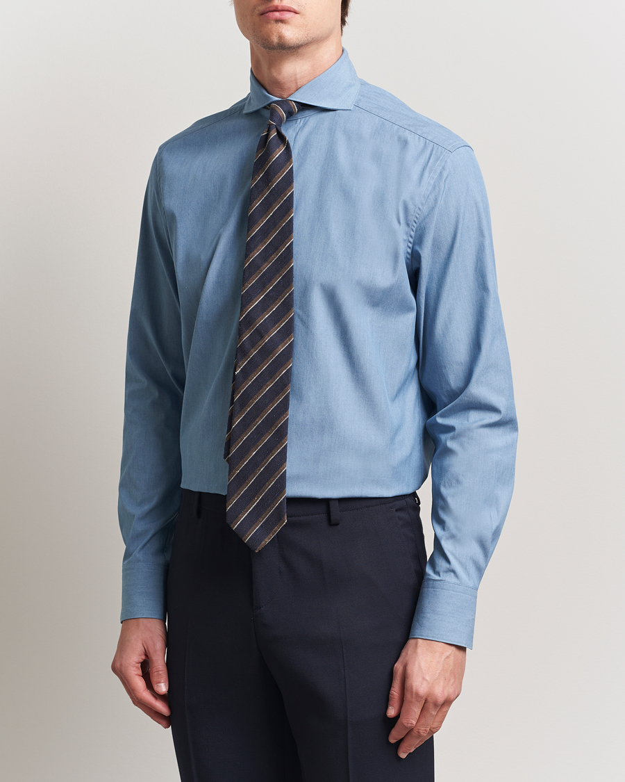 Herren | Hemden | Stenströms | 1899 Denim Poplin Shirt Indigo
