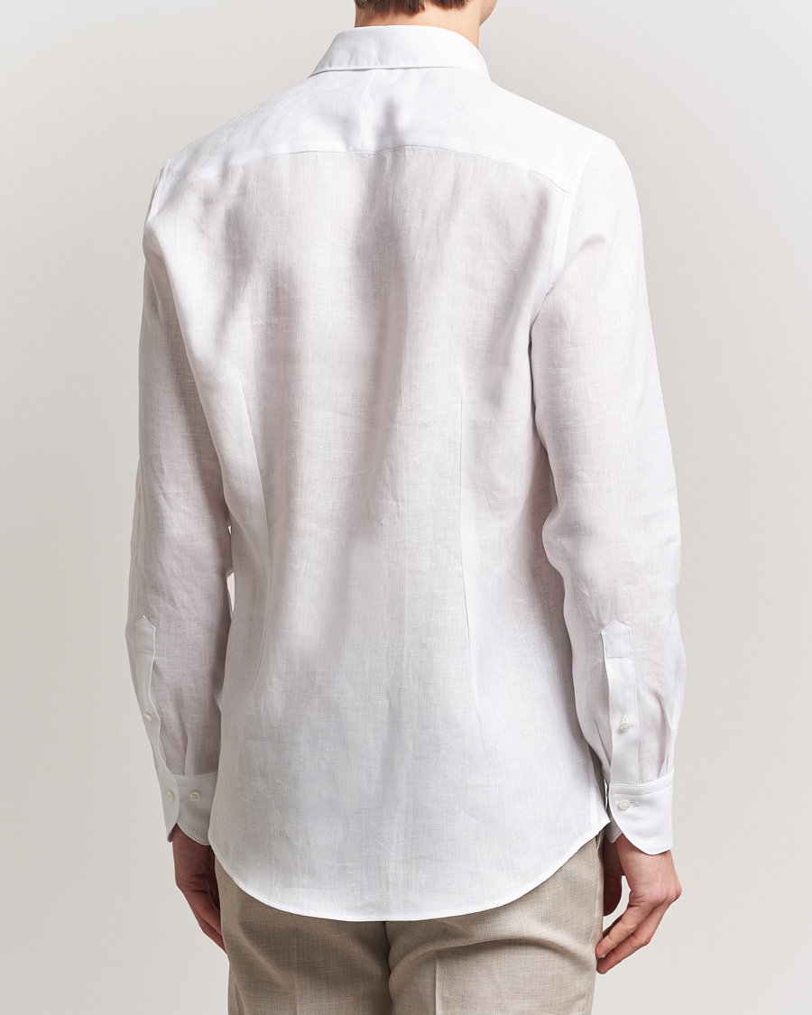 Herren | Hemden | Stenströms | 1899 Slim Linen Shirt White