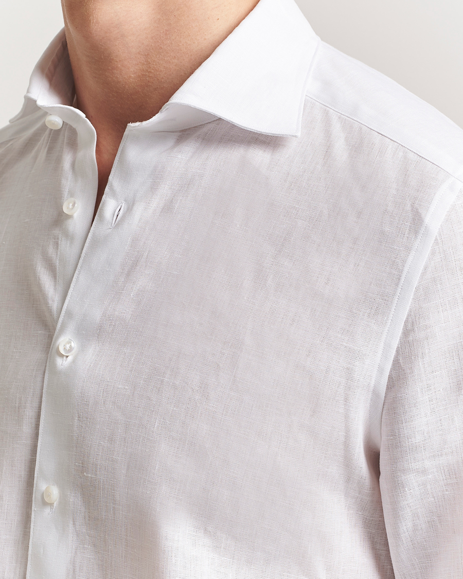 Herren | Hemden | Stenströms | 1899 Slim Linen Shirt White