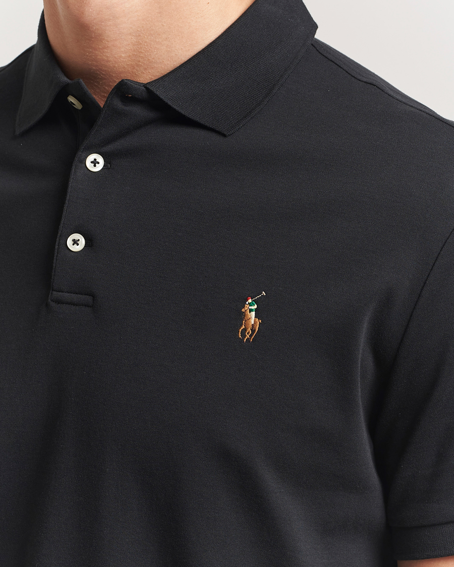 Herren | Poloshirts | Polo Ralph Lauren | Custom Slim Fit Cotton Polo Polo Black