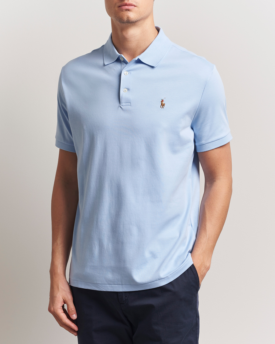 Herren | Poloshirts | Polo Ralph Lauren | Custom Slim Fit Cotton Polo Office Blue