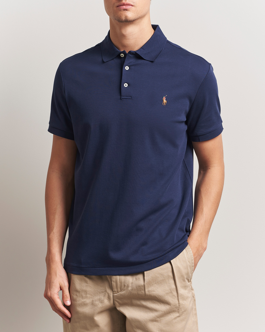 Herren | Poloshirts | Polo Ralph Lauren | Custom Slim Fit Cotton Polo Refined Navy