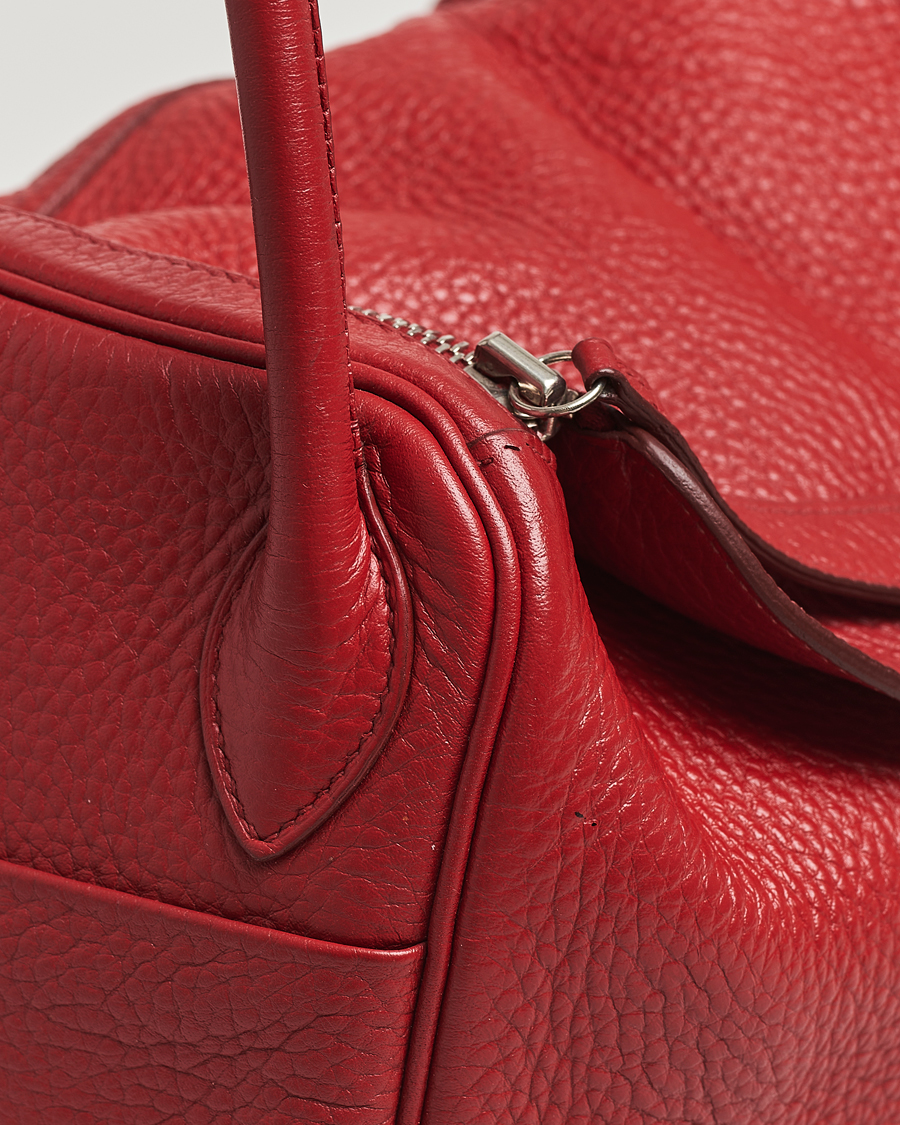 Herren | Pre-Owned & Vintage Bags | Hermès Pre-Owned | Lindy 30 Bag Taurillon Clemence Leather Red