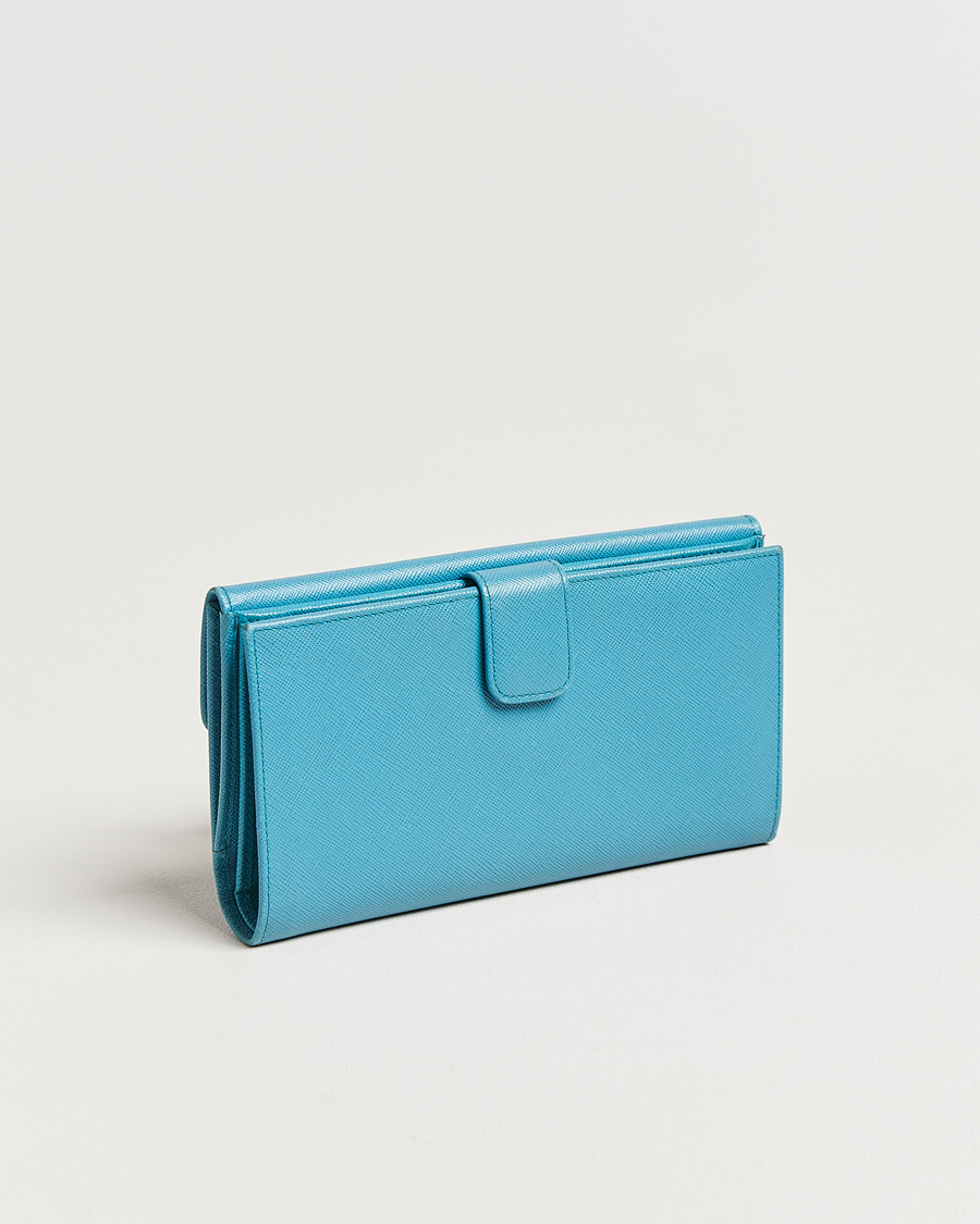 Herren | Pre-Owned & Vintage Bags | Prada Pre-Owned | Saffiano Leather Wallet Light Blue
