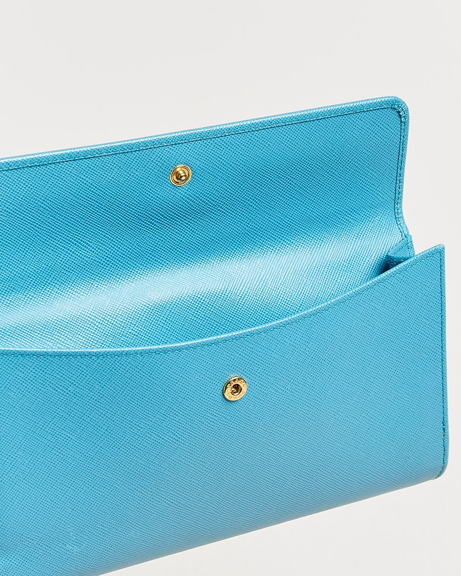 Herren | Pre-Owned & Vintage Bags | Prada Pre-Owned | Saffiano Leather Wallet Light Blue
