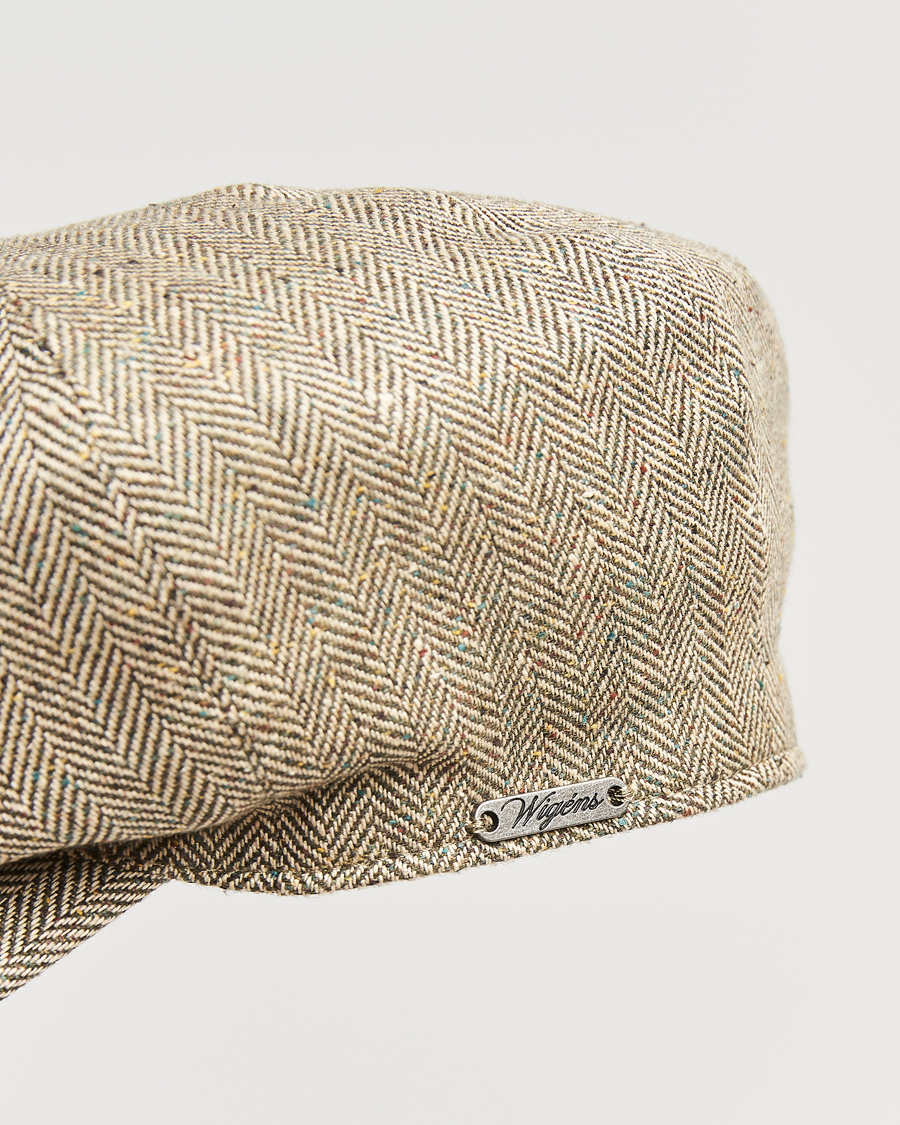 Herren | Hüte & Mützen | Wigéns | Newsboy Retro Herringbone Cap Dark Olive
