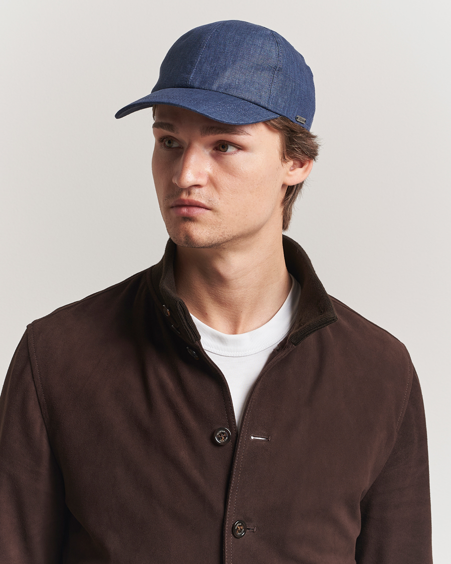 Herren | Hüte & Mützen | Wigéns | Baseball Linen Cap Denim Blue