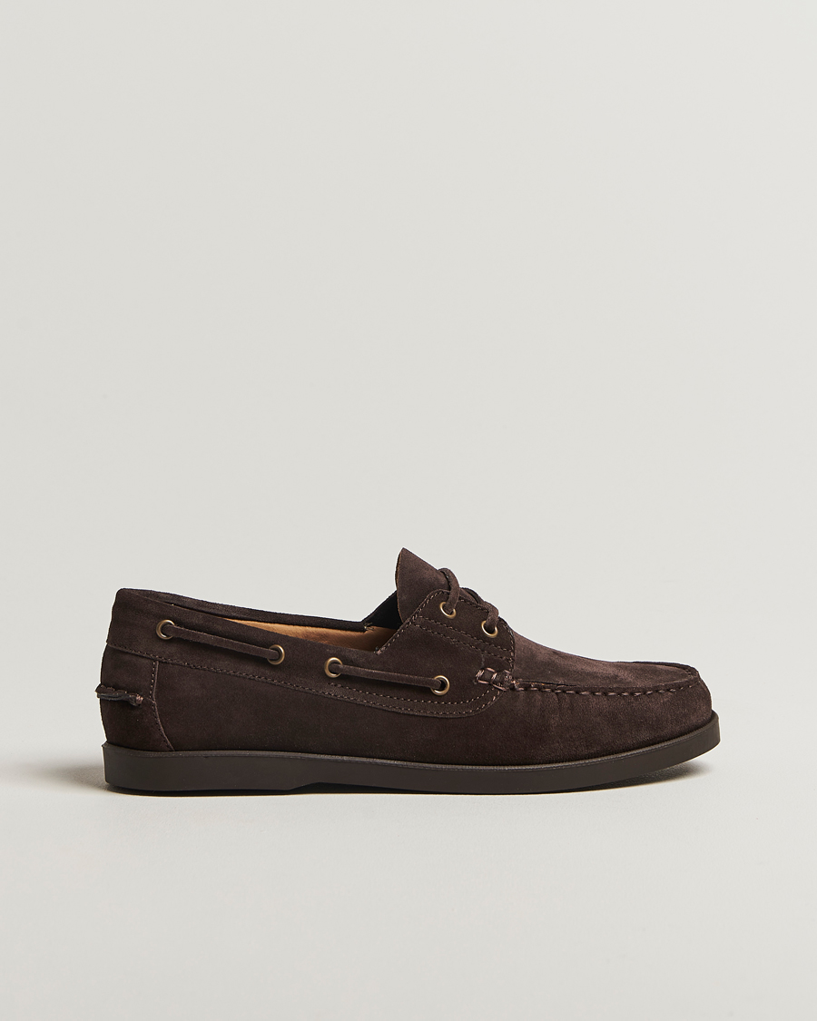Herren | Segelschuhe | Oscar Jacobson | Deck Shoe Suede Chocolate Brown