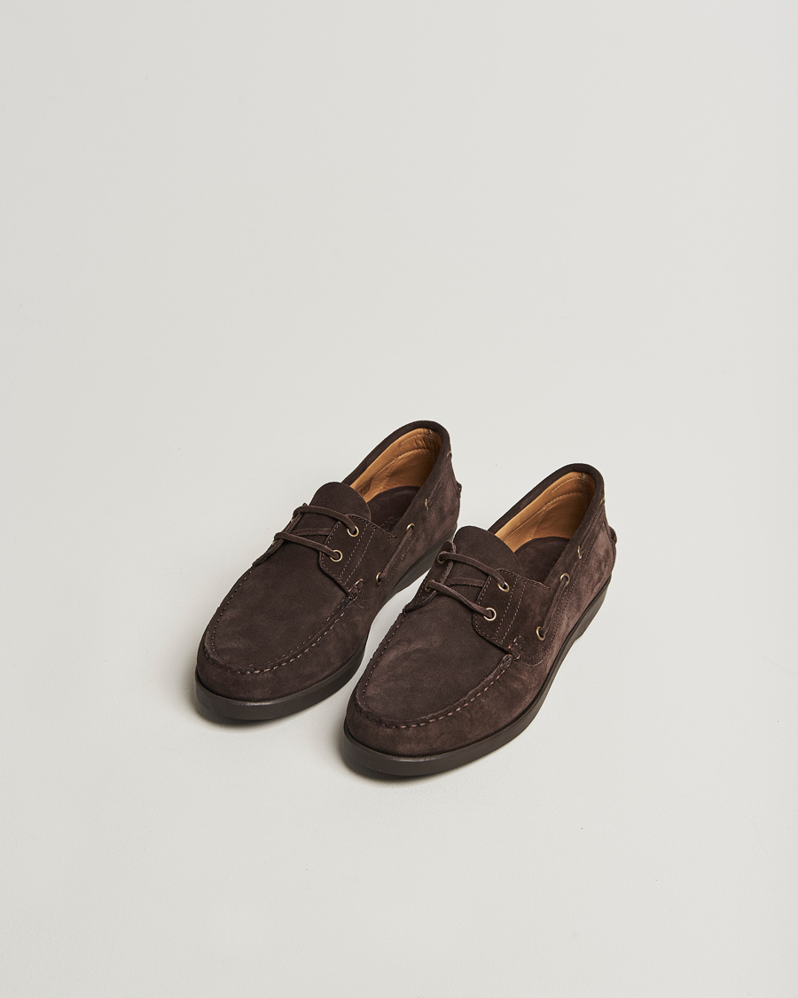 Herren | Segelschuhe | Oscar Jacobson | Deck Shoe Suede Chocolate Brown