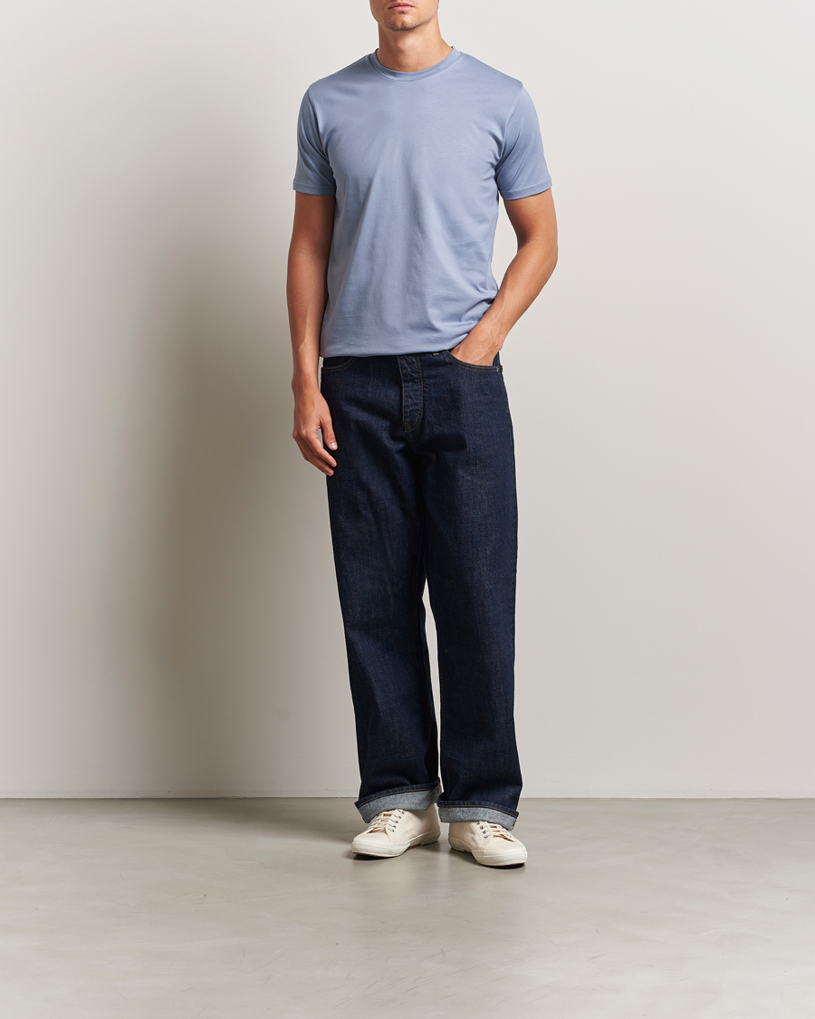 Herren | T-Shirts | Sunspel | Riviera Midweight T-Shirt Vintage Blue
