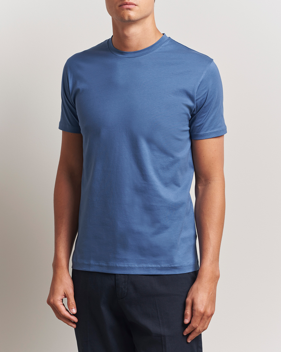 Herren | T-Shirts | Sunspel | Riviera Midweight T-Shirt Soft Denim