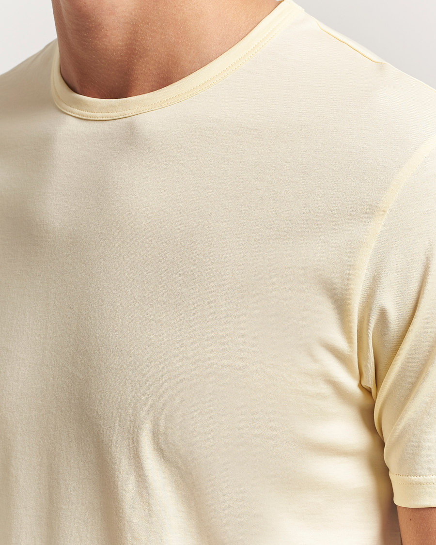 Herren | T-Shirts | Sunspel | Crew Neck Q82 Cotton T-Shirt Buttermilk