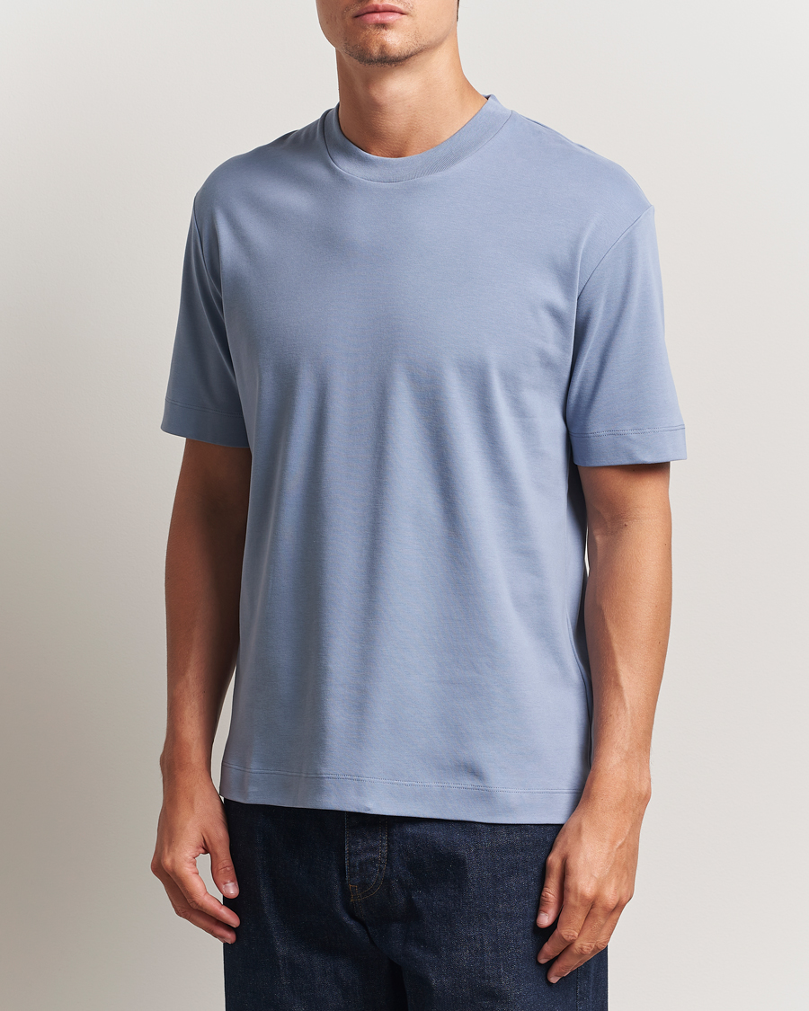 Herren | T-Shirts | Sunspel | Heavy Weight Supima Cotton T-Shirt Vintage Blue