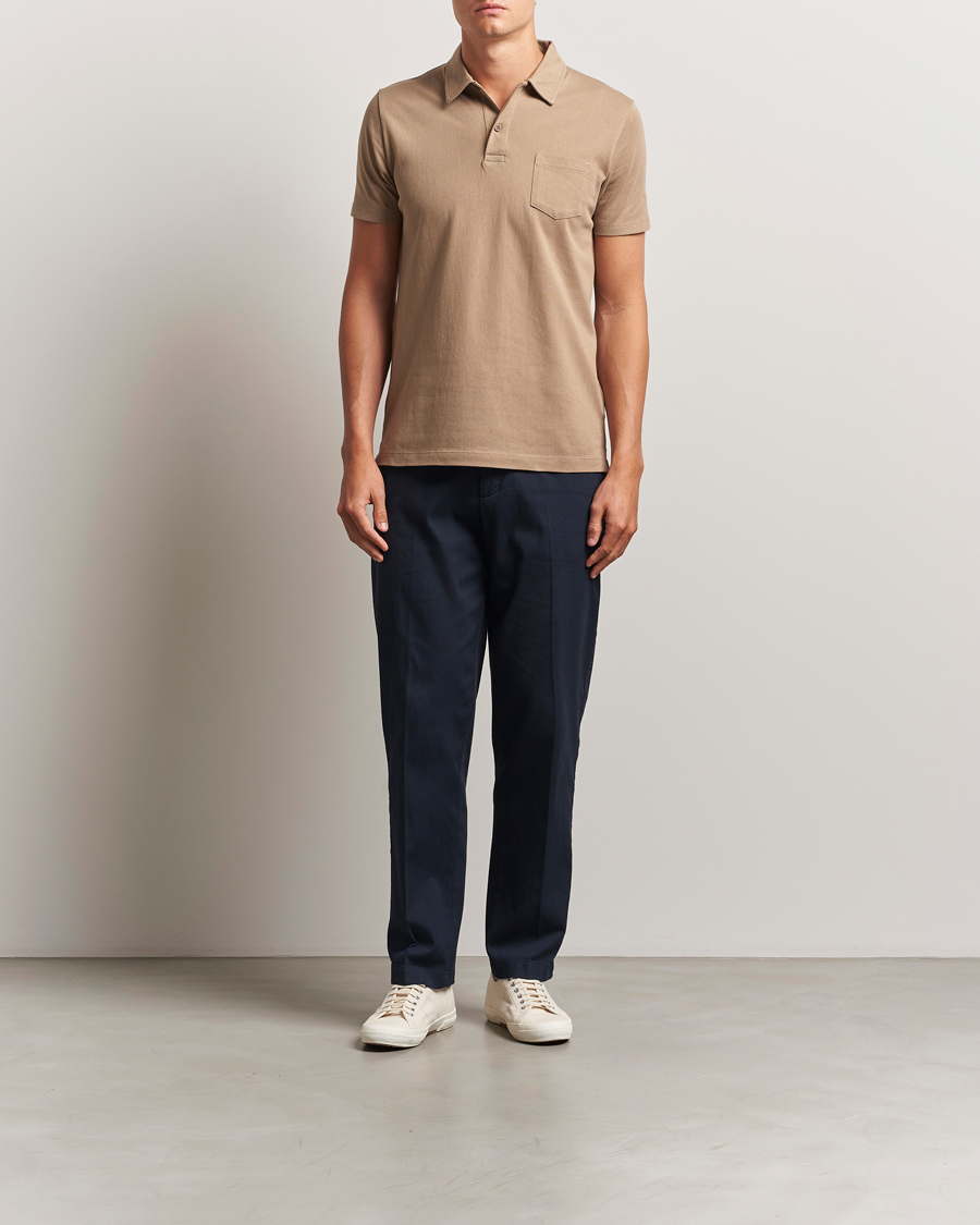 Herren | Poloshirts | Sunspel | Riviera Polo Shirt Dune